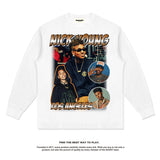 Nba Long Sleeve Shirt Autumn and Winter Nick Yang Washed Long Sleeve T-shirt Cotton Men and Women Loose