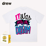 Drew T Shirts Smiley Face Printing Couple High Street