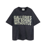 Gallery Dept T Shirts Short Sleeve T-shirt Gallery Dept Letters Print Washed and Worn Men and Women