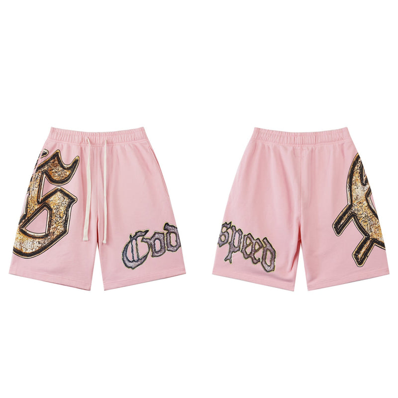 Godspeed Shorts Summer GOD Letter Print Pattern Casual Loose Shorts