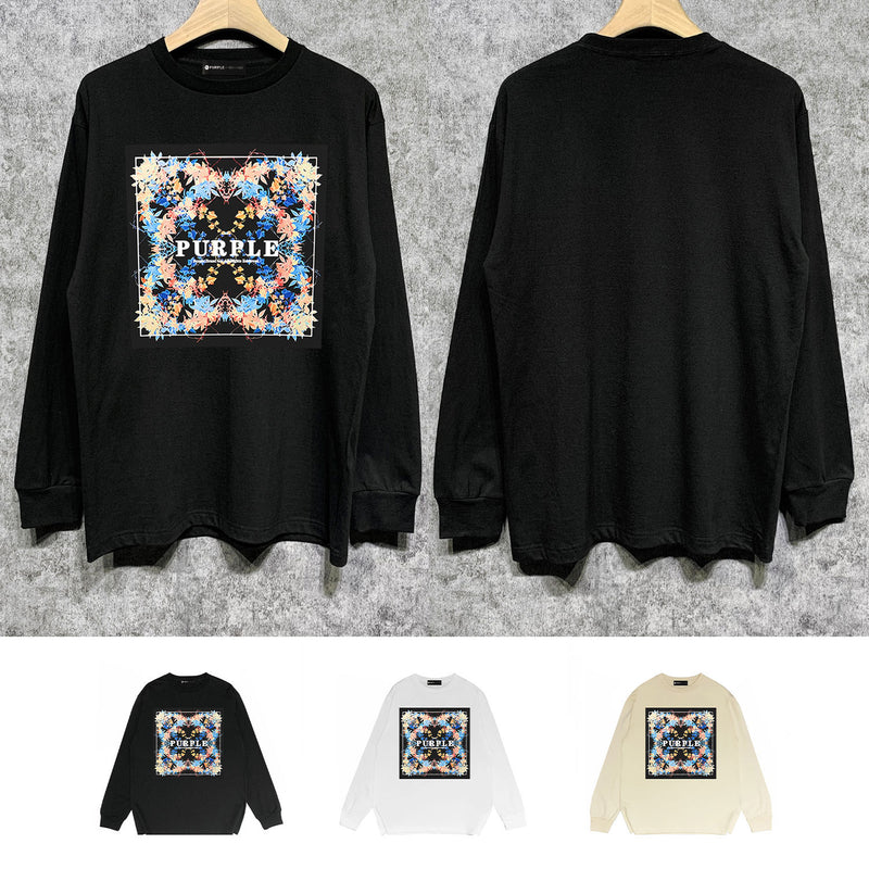 Purple Brand Long Sleeve T-Shirt Fashion Loose Long Sleeve Top