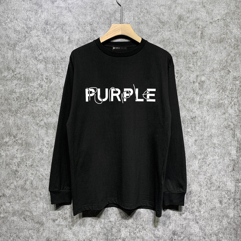 Purple Brand Long Sleeve T-Shirt Fashion Loose Long Sleeve Top