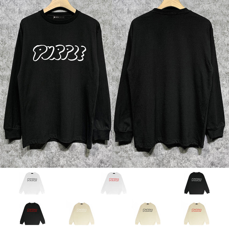 Purple Brand Long Sleeve T-Shirt Fashion Loose Long Sleeve Top