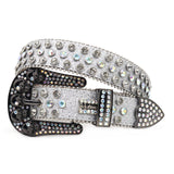 Hip-hop punk rhinestone belt skull y2k punk wide belt