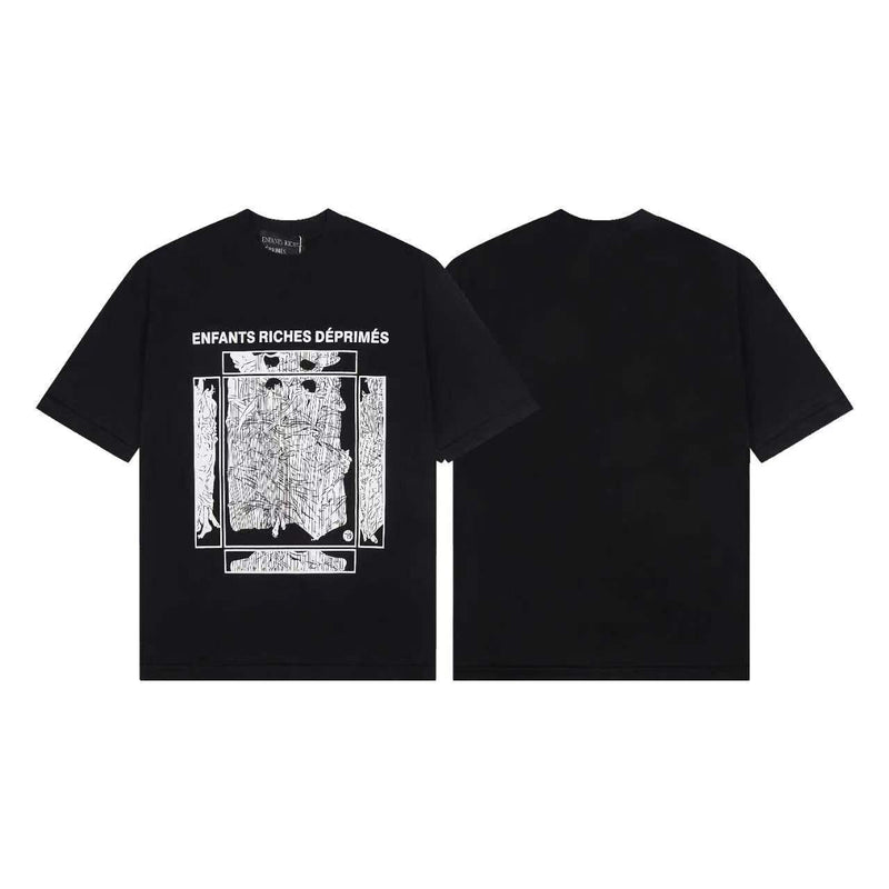 ERD T Shirts Short Sleeve Logo Cartoon Print Loose Casual