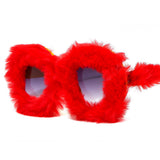 Trendy punk glasses stuffed funny round frame
