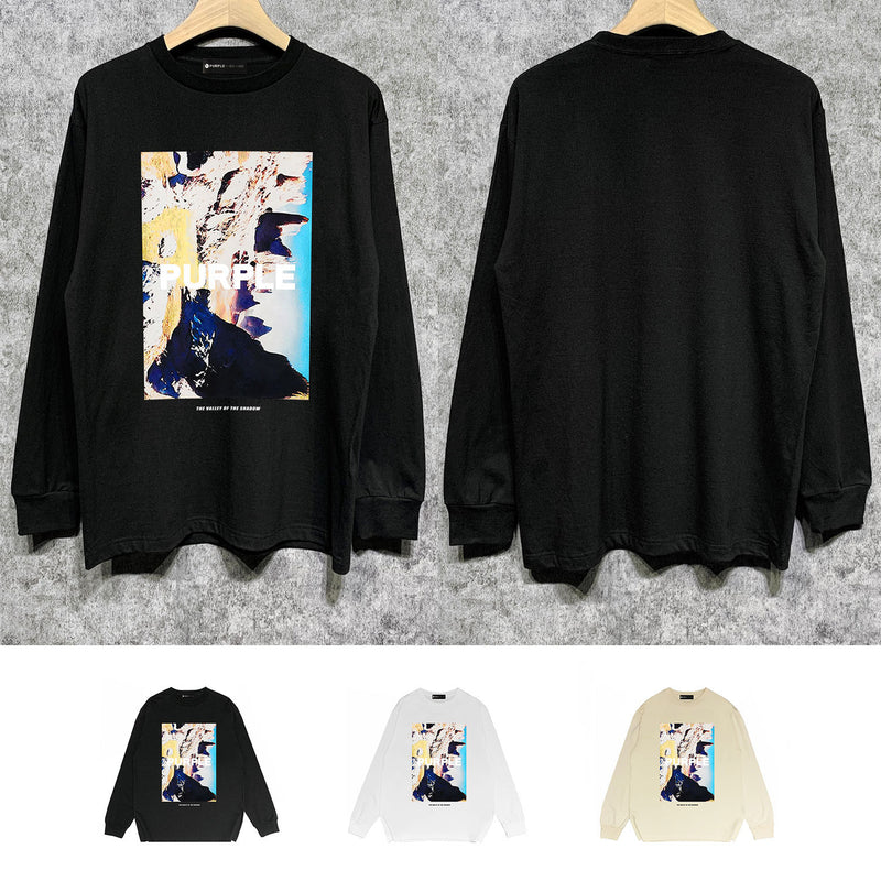 Purple Brand Long Sleeve T-Shirt Fashion Loose Long Sleeve Top