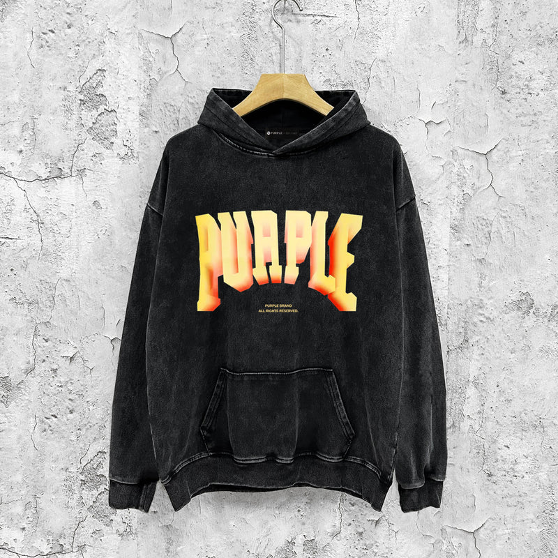 Purple Brand Distressed Hoodie Fashion Old Loose Hooded Sweater