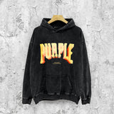 Purple Brand Distressed Hoodie Fashion Old Loose Hooded Sweater