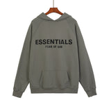 Fog Essentials Hoodie Autumn and Winter Double-Line Adhesive Chest Letter Terry Hooded Sweater