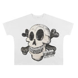 Mixed Emotion T-Shirt Blutosatire Boxy Crew Neck Loose Short Sleeve