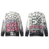 Mens Vintage T-Shirts Saint michael tears long-sleeved vintage loose spring and autumn T-shirt