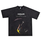 Rock Star T Shirt Irish Alternative Rock Kodaline Band Washed Distressed T-shirt Short Sleeve Loose