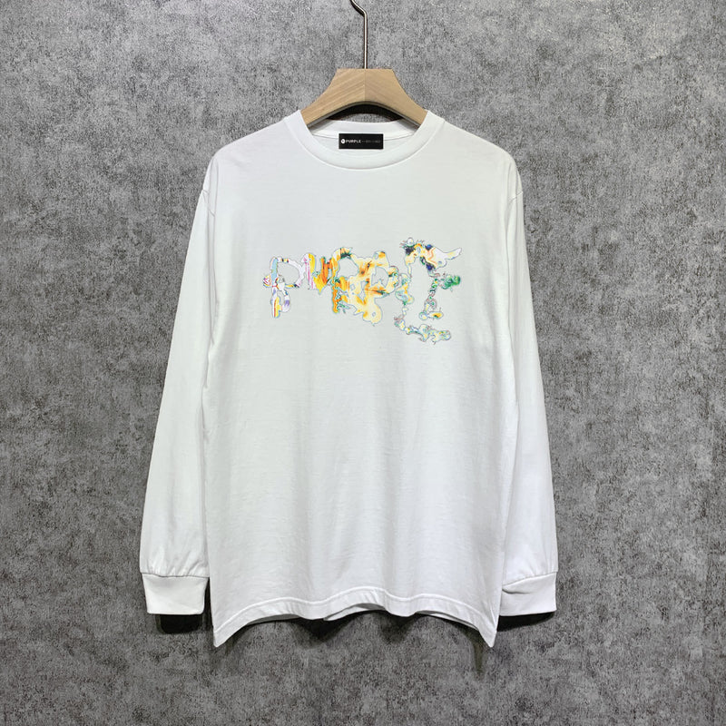 Purple Brand Long Sleeve T-Shirt Fashion Loose Long Sleeve Top