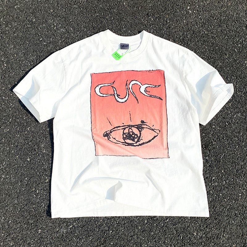 Men Vintage T-Shirts SAINT MICHAEL The Cure Band Tour Washing Water