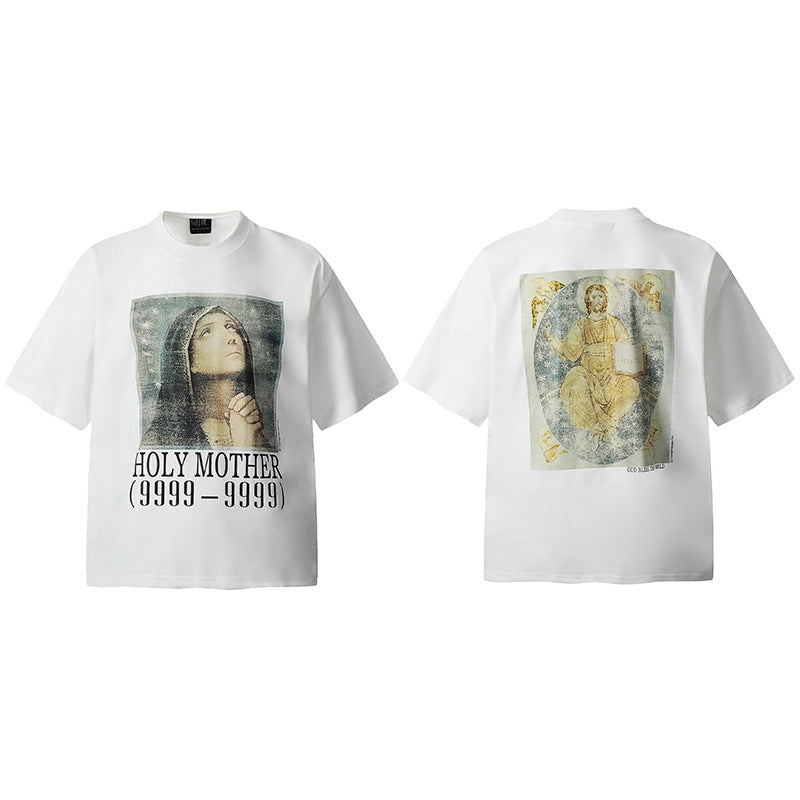 Men Vintage T-Shirts Saint Michael "HOLY MOTHER"