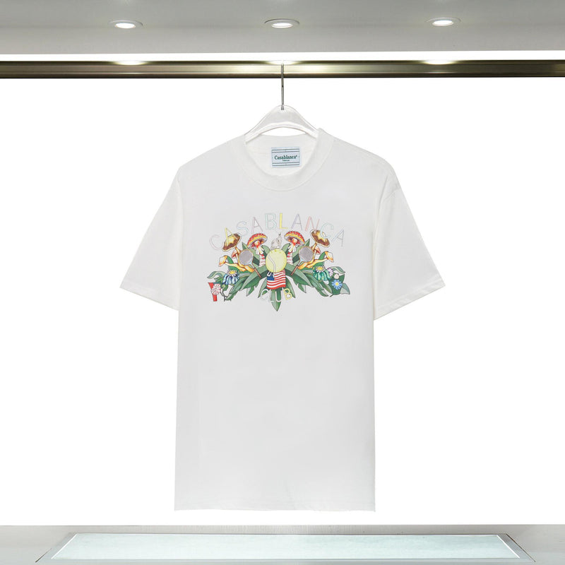 Casablanca T Shirts Spring/Summer Print Loose Cotton