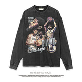 Nba Long Sleeved Shirt Paul George Clippers Autumn and Winter Long Sleeve T-shirt Men's and Women's Loose Top