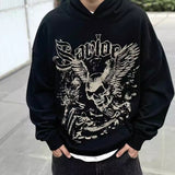 Men Vintage T-Shirts vintage Loose Couple Hooded Sweater Hoodie