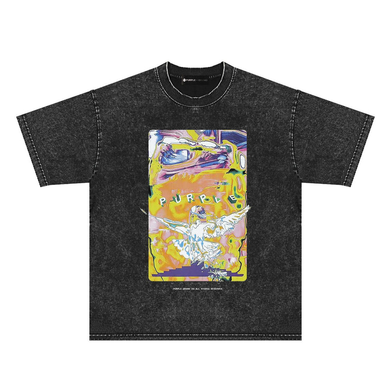 Purple Brand Distressed T Shirts Short Sleeve