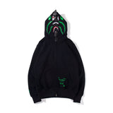 Bathing Ape Hoodie Camouflage Shark Jacket Men's Autumn and Winter Cardigan Zipper Embroidered Hooded Sweater