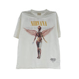 Mens Vintage T-Shirts vintage wash water do old short sleeves NIRVANA angel vintage loose