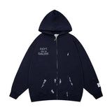 Gallery Dept Hoodie Loose Casual Cardigan Distressed Hoodie