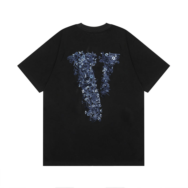 Vlone T Shirt Spring Summer Nails Big V Pattern