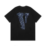 Vlone T Shirt Spring Summer Nails Big V Pattern