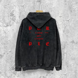 Purple Brand Distressed Hoodie Fashion Old Loose Hooded Sweater