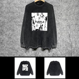 Purple Brand Distressed Long Sleeve Shirt Fashion Distressed Loose Long-sleeved Top