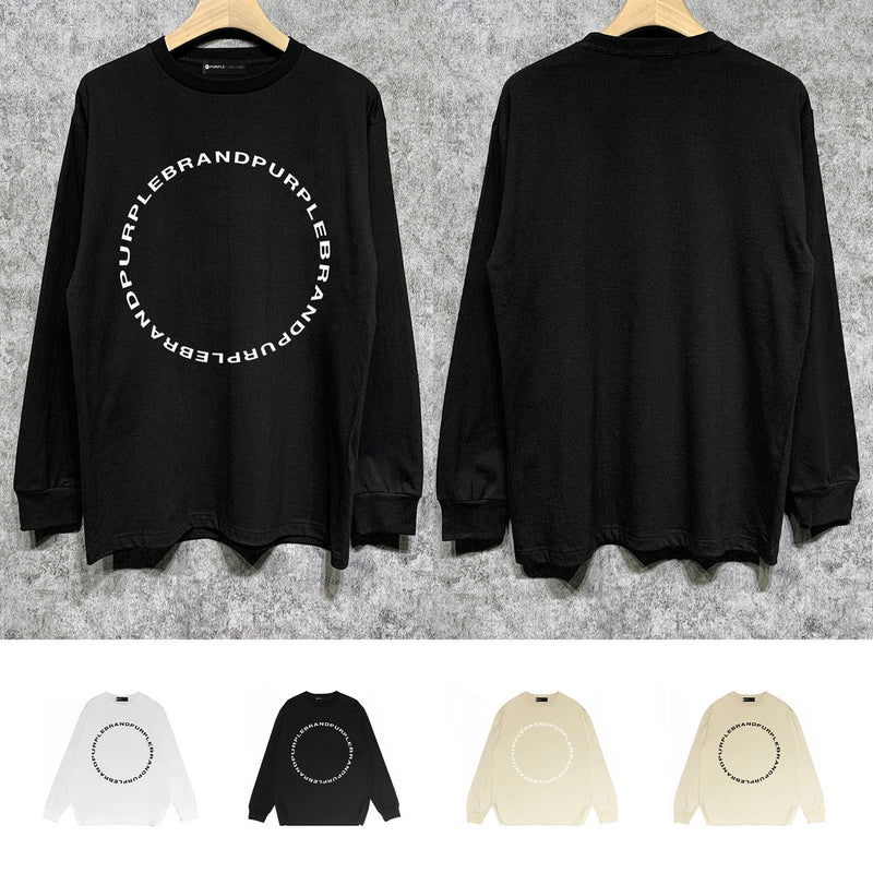 Purple Brand Long Sleeve T-Shirt Fashion Loose Long Sleeve Top