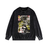 Purple Brand Distressed Sweatshirt Retro Vintage Crew Neck Sweater