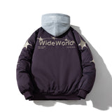 Mens Vintage Jackets Padded Jacket Autumn and Winter Thickened Baseball Jacket Cotton Jacket