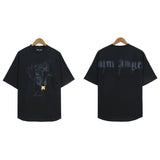 Palm Angels T-Shirts Pigeon Flow Lacquer Letter Foam Short Sleeve T-Shirt