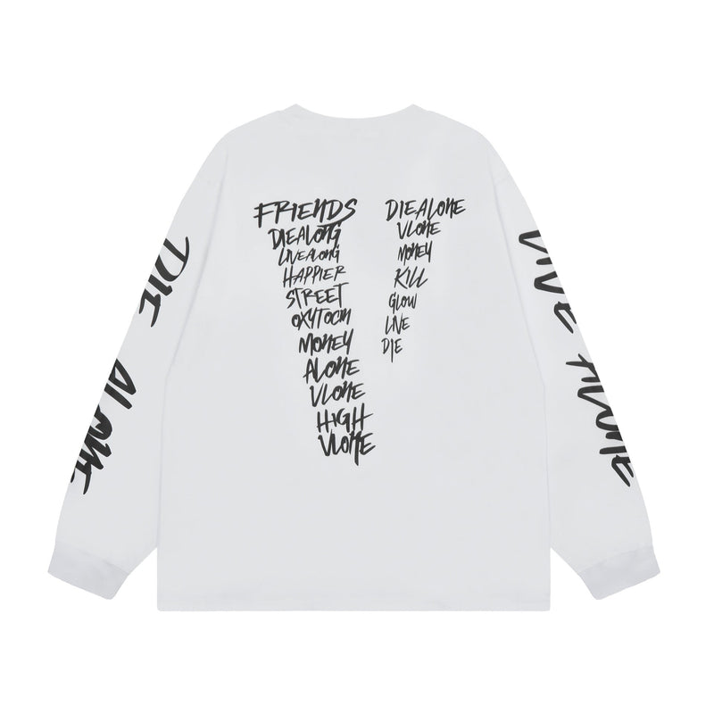 Vlone Sweatshirts Autumn/Winter Letter Pattern Crew Neck