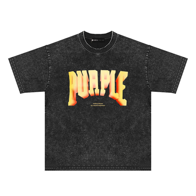 Purple Brand Distressed T Shirts Short Sleeve