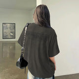 ERD T Shirts Retro round Neck Short Sleeves Summer Loose