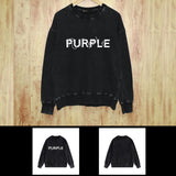 Purple Brand Distressed Sweatshirt Retro Vintage Crew Neck Sweater
