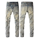 Amiri Jeans Graffiti Hole & Patch Stretch Slim Fit #883