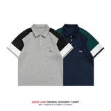 Men T-Shirts Short Sleeve T-shirt Men's Polo Shirt Summer Loose Casual Patchwork