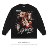 Nba Long Sleeve Shirt American Retro Street Cotton