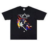 Rock Star T Shirt Singer Steve Vai Washed Distressed T-shirt Short Sleeve Loose Cotton Men and Women