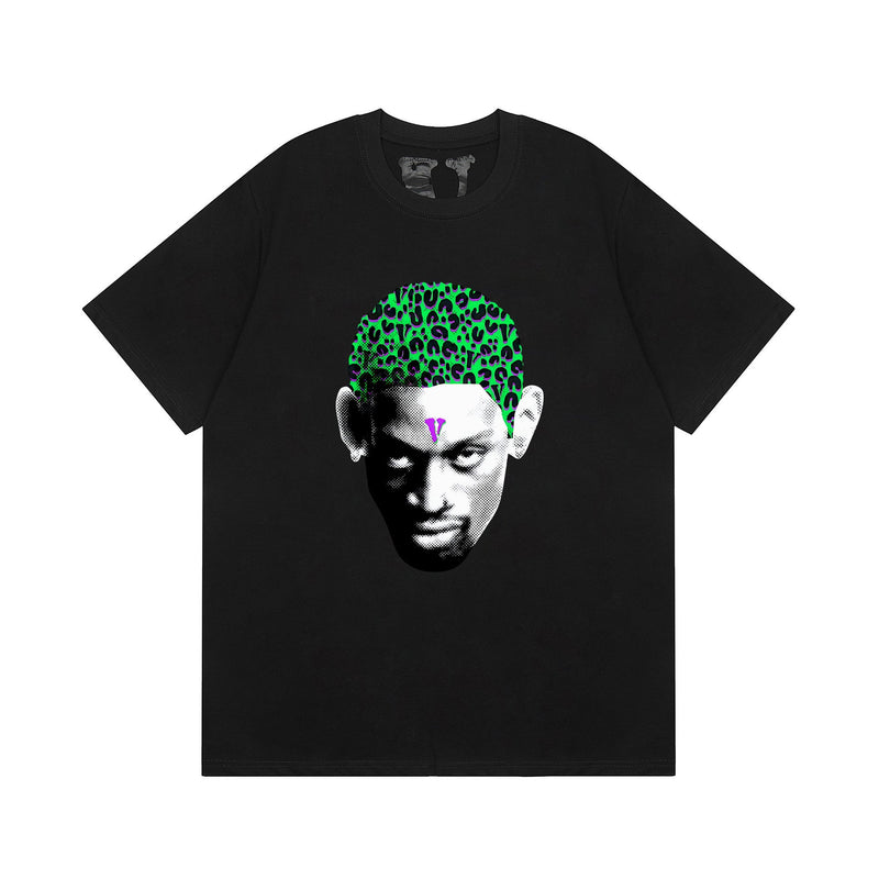 Vlone T Shirt Spring/Summer Pattern Crew Neck Short Sleeve