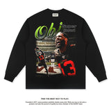 Nba Long Sleeve Shirt Rugby Star Printed Long Sleeve T-shirt Hip Hop American Street round Neck