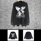 Purple Brand Distressed Long Sleeve Shirt Fashion Distressed Loose Long-sleeved Top