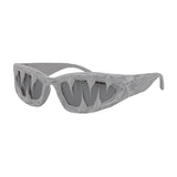 Trendy punk glasses shark teeth