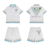 Casablanca Shirts And Shorts 2 Pieces Set Summer Casual Waves