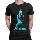 Men Tv Girl T Shirts Pure Cotton Tops Vintage Short Sleeve