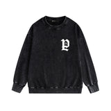 Purple Brand Distressed Sweatshirt Retro Vintage Crew Neck Sweater